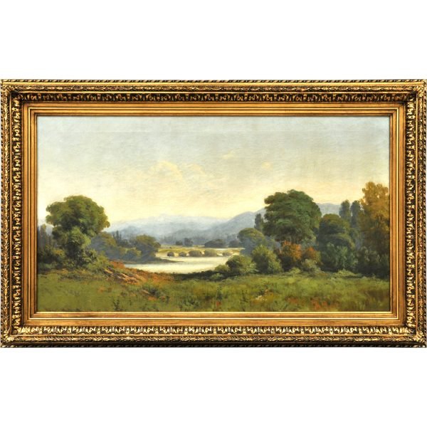 Yüzbaşı Nuri (?-?) - Türk Asker Ressam - Tuval Üzerine Yağlıboya Tablo (TÜYB) - "Peyzaj" - İmzasız - 51.00 x 92.00 cm