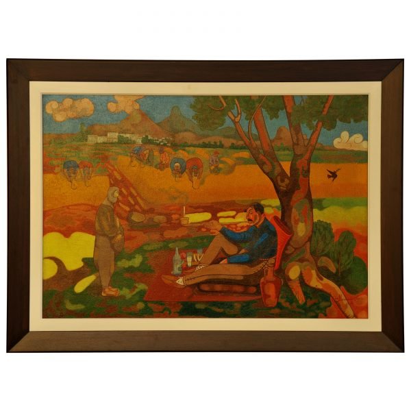 Avni MEMEDOĞLU (1924-1998) - Kürt Sosyalist Ressam - Kontrplak Üzerine Yağlıboya Tablo - "Kalıntı" - İmzalı - 'Avni Memedoğlu 1979' - 81.00 x 118.00 cm
