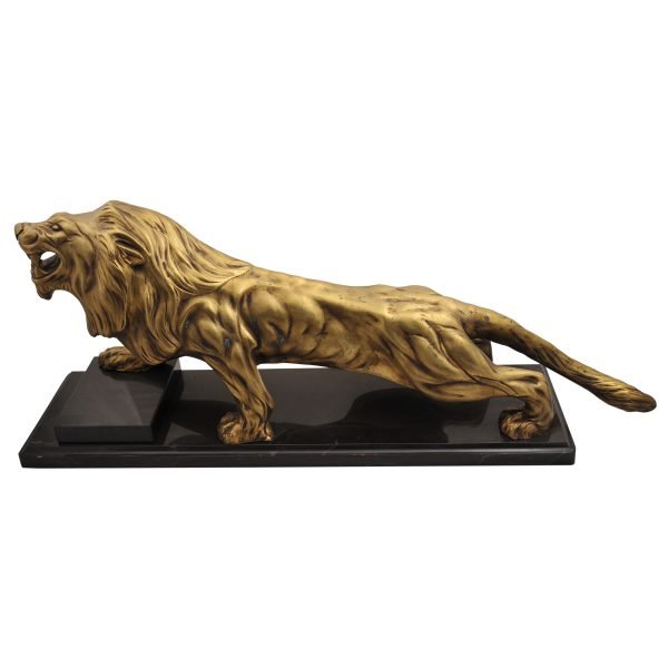 Barye Stil 'Aslan Figürlü' Bronz Heykel - "Aslan Heykeli" - 33(Y) x 84(U) x 20(D) cm