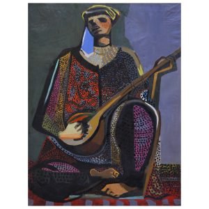Bedri Rahmi Eyüboğlu (1911-1975) - Türk Ressam, Yazar, Şair - Tuval Üzerine Yağlıboya Tablo - "Ozan" - İmzalı (sağ üst) - 'Bedri Rahmi' - 122.00 x 92.00 cm
