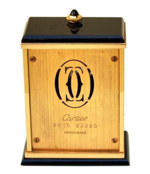 Cartier 'Les Must de Cartier' Masa Saati 7 Cartier Les Must de Cartier Masa Saati - 1989 - Kasa No: 03365 - Alarmlı, Altın Kaplama Pirinç ve Akik Taşı - ETA 926301, quartz - 57(Y) x 43(G) x 29(D) mm -3-