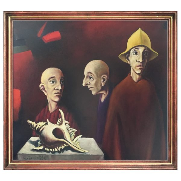 Dimitar Mitarov | Димитър Митаров (1957-) - Bulgar Ressam - Tuval Üzeri Yağlıboya Tablo - "İncil Kronikleri" - İmzalı ve Tarihli 'Митаров 2001' - 55 x 60 cm