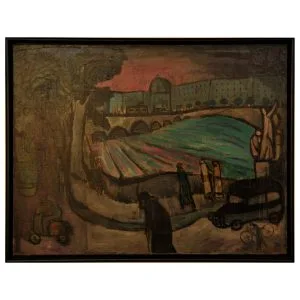 Dinçer Erimez (1932-) - Türk Ressam - Tuval Üzerine Yağlıboya Tablo - "Roma" - İmzalı (arkası) - 90.00 x 116.00 cm