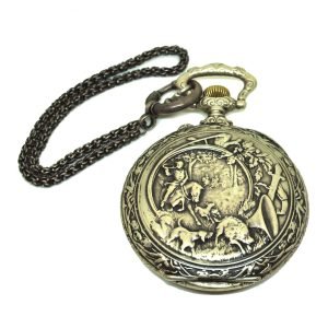 Doxa Anti-Magnetique Avcı Cep Saati - 1906 yılı - Porselen Kadran - 'Medaille D'or Milan 1905, Doxa Hors Concours Liege 1905' Gümüş Kasa - Çap: 70mm - 135gr -3-