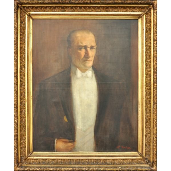 Edip Hakkı KÖSEOĞLU (1904-1990) - "Mustafa Kemal ATATÜRK" - İmzalı 'H. Edip 954' (1954) - Tuval Üzerine Yağlıboya - 100.00 x 80.00 cm -1-