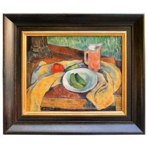 Hakkı Anlı (1906-1991) - Türk Ressam - Tuval Üzerine Yağlıboya Tablo - "Masadakiler" - İmzalı (sol alt) 'A. H. Anlı' - 35.00 x 44.00 cm