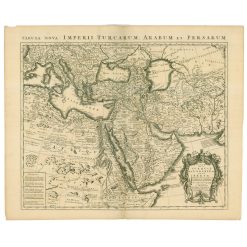 Harita Türk Arap Pers İmparatorluğu (Imperii Turcarum Arabum Persarum) - Guillaume Delisle - Amsterdam 1742 - 53.5 x 66 cm (Harita)