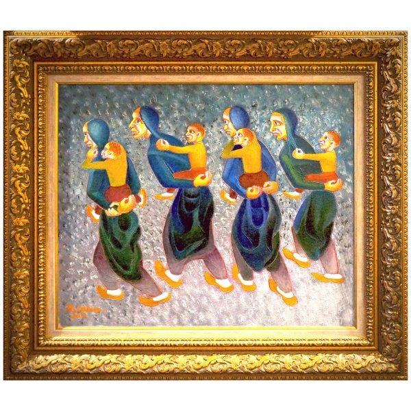 İbrahim Balaban (1921-2019) - Türk Ressam - Tuval Üzerine Yağlıboya Tablo - "Anadolu Anaları" - İmzalı ve Tarihli (sol alt) 'Balaban 2013' - 50.00 x 60.00 cm