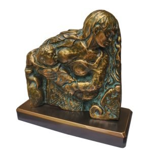İbrahim Balaban 'Anne Çocuk Serisi' Bronz Heykel Y:26cm 7 ibrahim BALABAN (1921-2019) - Türk Ressam - Bronz Heykel -