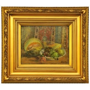 İbrahim Çallı (1882-1960) - Türk Ressam - Kontrplak Üzerine Yağlıboya Tablo - "Natürmort" - İmzalı (sağ alt) 'İ Çallı' - 34.00 x 41.00 cm