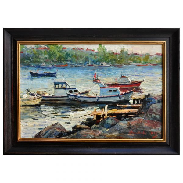 İldar Ahmet Veli (1961-) Rus Ressam - Tuval Üzerine Yağlıboya Tablo - "Pendik" - İmzalı ve Tarihli - 'ahmetveli 2015' (2015) - 60.00 x 90.00 cm