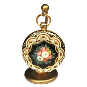 Leroy & Fils Cep Saati Paris Mineli 18K Altın 7 Leroy & Fils Cep Saati - Paris, 19. yüzyıl, Mineli, 18K Altın, Osmanlı pazarı için üretilmiş, çift kapak, beyaz mineli kadran, eski Türkçe rakamlı, 5cm Çap -2-