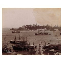 Sebah Joaillier Tophane'den Sarayburnu Fotoğrafı - Albümin Baskı Fotoğraf - 1880'li yıllar - Negatiften İmzalı - 27 x 21 cm