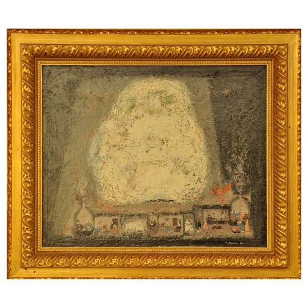 Mehmet Pesen (1923-2012) - Türk Ressam - Tuval Üzerine Yağlıboya Tablo - "Toprak Altı Evleri" - İmzalı ve Tarihli (sağ alt) 'M. Pesen 976' - 55.00 x 70.00 cm