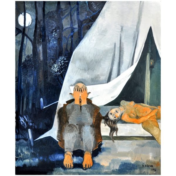 Neş'e Erdok (1940-) - Türk Kadın Ressam - Tuval Üzerine Yağlıboya Tablo - "Çadır" - İmzalı ve Tarihli (sağ alt) 'N. ERDOK 1993' - 120.00 x 100.00 cm
