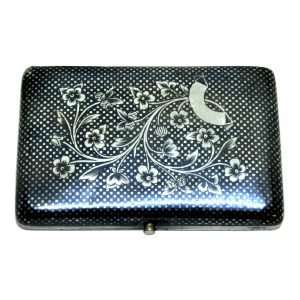 Osmanlı Van Tuğralı Gümüş Sigara Tabakası - Van | M.A Ermeni Usta Damgalı (Մ.Ա) - Önü Sultan Abdülhamid Tuğralı - savatlı - 109 gr - 90x60x15mm -2-