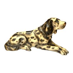 Porselen Heykel 'Av Köpeği Figürü' - Siyah Beyaz renklerde - renkli ve alacalı parlak sır - 36(U) x 18(Y) x 15(D) cm -1-