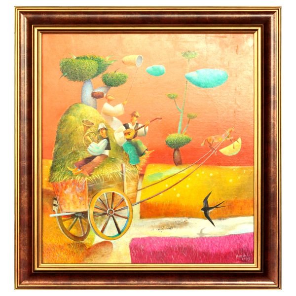 Rossen Krastev (1965-) Bulgar Ressam - Tuval Üzeri Yağlıboya Tablo - "Sonbahar" - İmzalı ve Tarihli 'Rossen 2005' - 63.00 x 52.00 cm