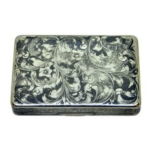 Rus Moskova Gümüş Sigara Tabakası - A * K 1856 (Andrey Antonovich Kovalsky 1821-1856 Moscow) - 875 Ayar Gümüş (84 zolotniki) - 80(G) x 52(D) x 20(Y) mm - 90gr -2-