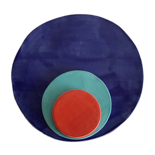 Stardust Ceramics - Cintemani Three Piece Small - Decorative Ceramic Plate - Edisyon 1/1 - Tamamı El Yapımı Seramik Dekoratif Ürün - Parlak Sır Yüzey - 6.5x9x18cm