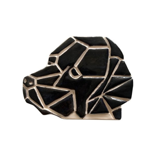 Stardust Ceramics - Dog's Love - Decorative Ceramic Table Mat - Edisyon 1/1 - Tamamı El Yapımı Seramik Dekoratif Ürün - Parlak Sır Yüzey - 10 x 7.5 cm