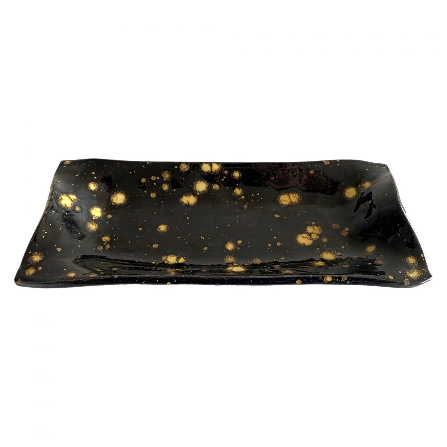 Stardust Ceramics - Galaxy - Decorative Ceramic Tray - Edisyon 1/1 - Tamamı El Yapımı Seramik Dekoratif Ürün - Parlak Sır Yüzey - 9.5 x 21 cm