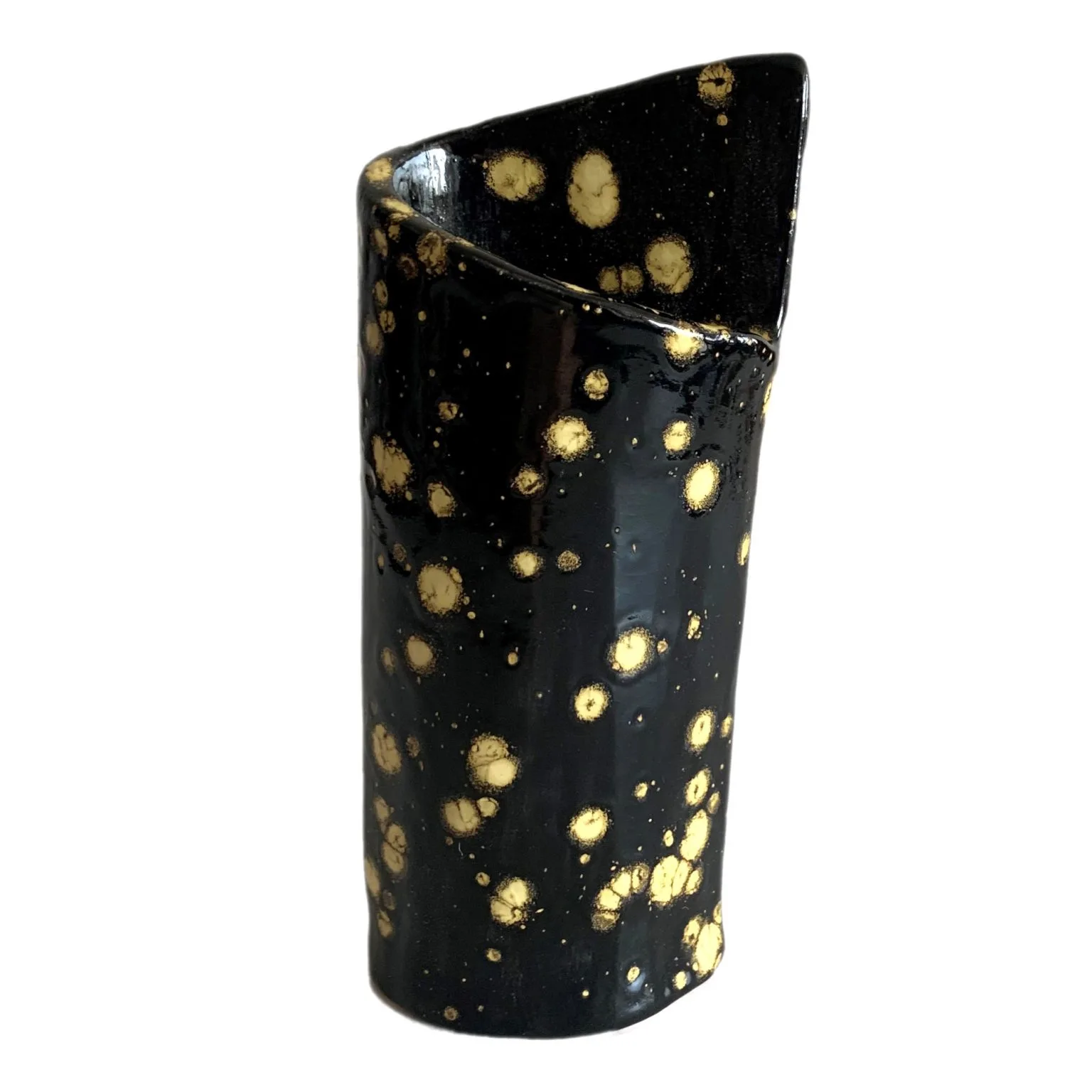 Stardust Ceramics - Galaxy - Decorative Ceramic Vase - Edisyon 1/1 - Tamamı El Yapımı Seramik Dekoratif Ürün - Parlak Sır Yüzey - 8 x 16 cm