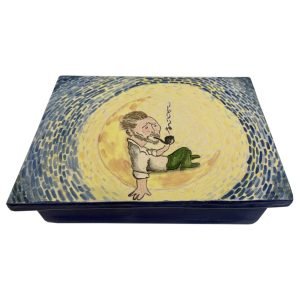 Stardust Ceramics - Van Gogh On The Moon - Decorative Ceramic Box - Edisyon 1/1 - Tamamı El Yapımı Seramik Dekoratif Ürün - Parlak Sır Yüzey - 19x13x5.5cm -2-