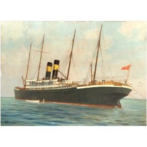 Amedeo Merello 'Gülcemal Vapuru' Tablo KpÜYB 50x70cm 8 Amedeo Merello - İtalyan Ressam - Kontrplak Üzeri Yağlıboya Tablo -