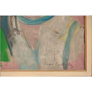 Eren Eyüboğlu 'Üç Güzeller' Tablo TÜYB 55x100cm 5 Eren Eyüboğlu (1907-1988) - Türk Kadın Ressam - Tuval Üzerine Yağlıboya Tablo -