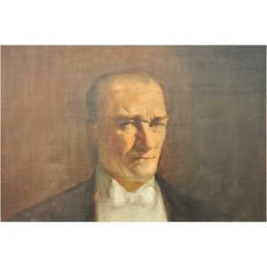 Edip Hakkı Köseoğlu 'Atatürk' Tablo TÜYB 100x80cm 7 Edip Hakkı KÖSEOĞLU (1904-1990) -