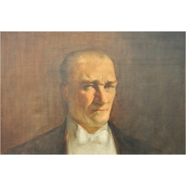 Edip Hakkı KÖSEOĞLU (1904-1990) - "Mustafa Kemal ATATÜRK" - İmzalı 'H. Edip 954' (1954) - Tuval Üzerine Yağlıboya - 100.00 x 80.00 cm -3-