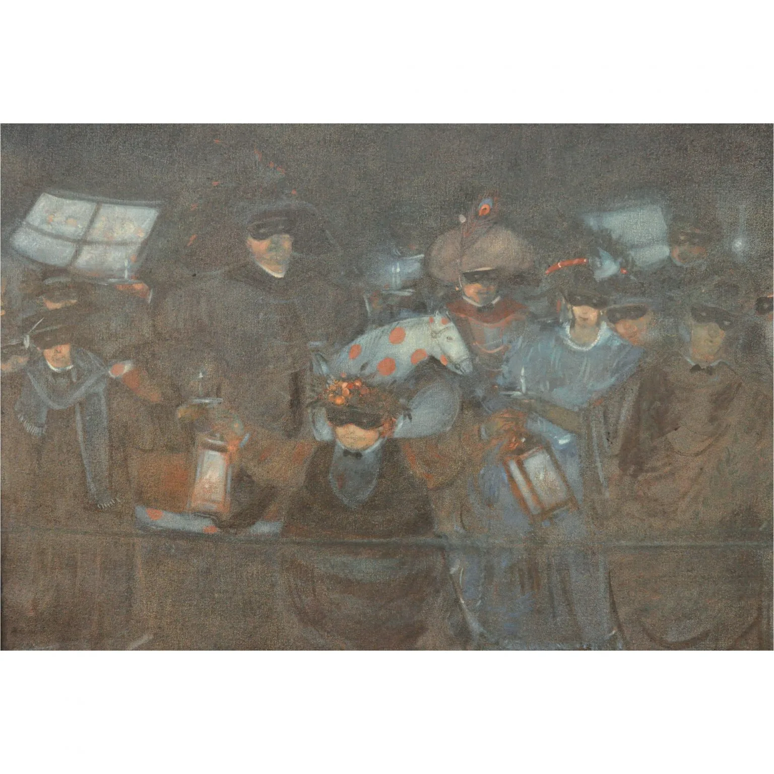 Mevlüt Akyıldız (1956-) - "Maskeli Balo Turgut Özal" - İmzalı ve Tarihli (arka) 'Mevlüt Kasım 1986' - Tuval Üzerine Yağlıboya - 80.00 x 100.00 cm -3-