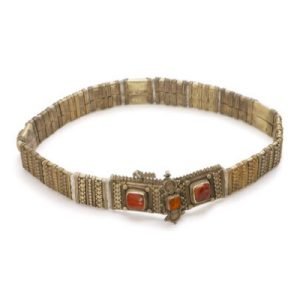 Osmanlı Gümüş Taşlı Kemer - Osmanlı Dönemi - 5 adet akik taşı ile süslü - 19. yüzyıl - Ağırlık: 631 gr - Uzunluk: 77 cm -2-