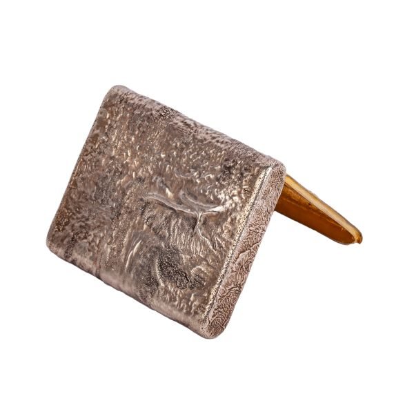 Sazikov Rus Gümüş Samorodok Sigara Tabakası - Sazikov Moskova damgalı, içi gümüş üzeri altın, açma butonu kabaşon yakut taşlı, 84 zolotnik - 205 gr - 102x85x17 mm -4-