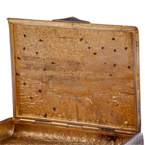 Sazikov Rus Gümüş Samorodok Sigara Tabakası - Sazikov Moskova damgalı, içi gümüş üzeri altın, açma butonu kabaşon yakut taşlı, 84 zolotnik - 205 gr - 102x85x17 mm -8-