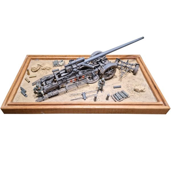 Diorama - WWII 'Kanone 18 German Heavy Gun' - 1/35 - Sarp Kaya İmzalı/Mühürlü - 40.00 x 22.00 cm