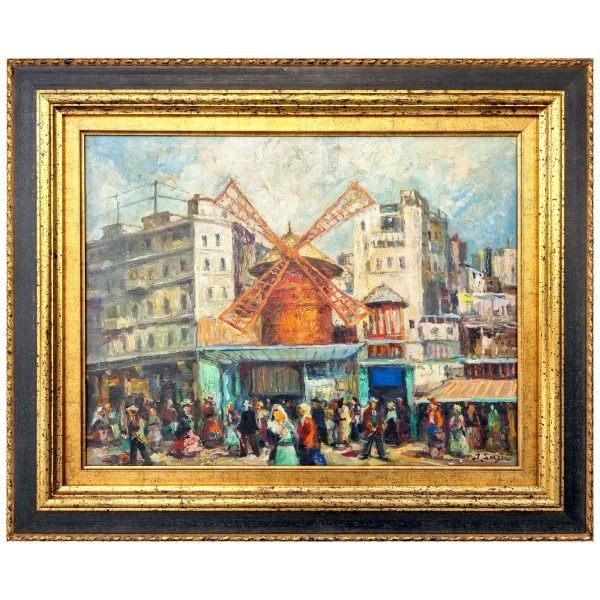 İbrahim Safi - Azerbaycanlı Ressam - Moulin Rouge - İmzalı 'İ. Safi' (sağ alt) - Tuval Üzerine Yağlıboya - 50.00 x 65.00 cm